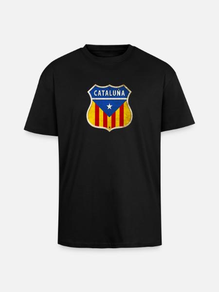 Katalonien Wappen Design - Oversized Heavyweight Unisex T-Shirt - Schwarz