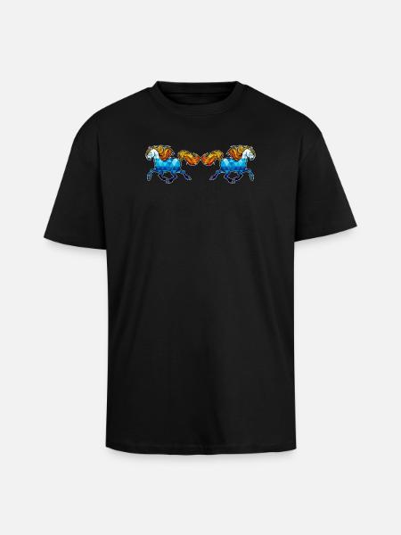 Icelandic Horses Horses Gallop Horse love Horse fan - Unisex Oversized Heavyweight T-shirt - black