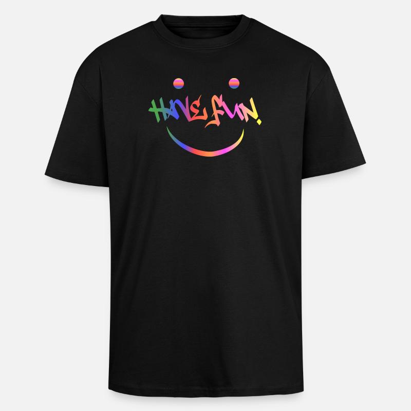 Amusez-vous - T-shirt unisexe oversize épais - noir