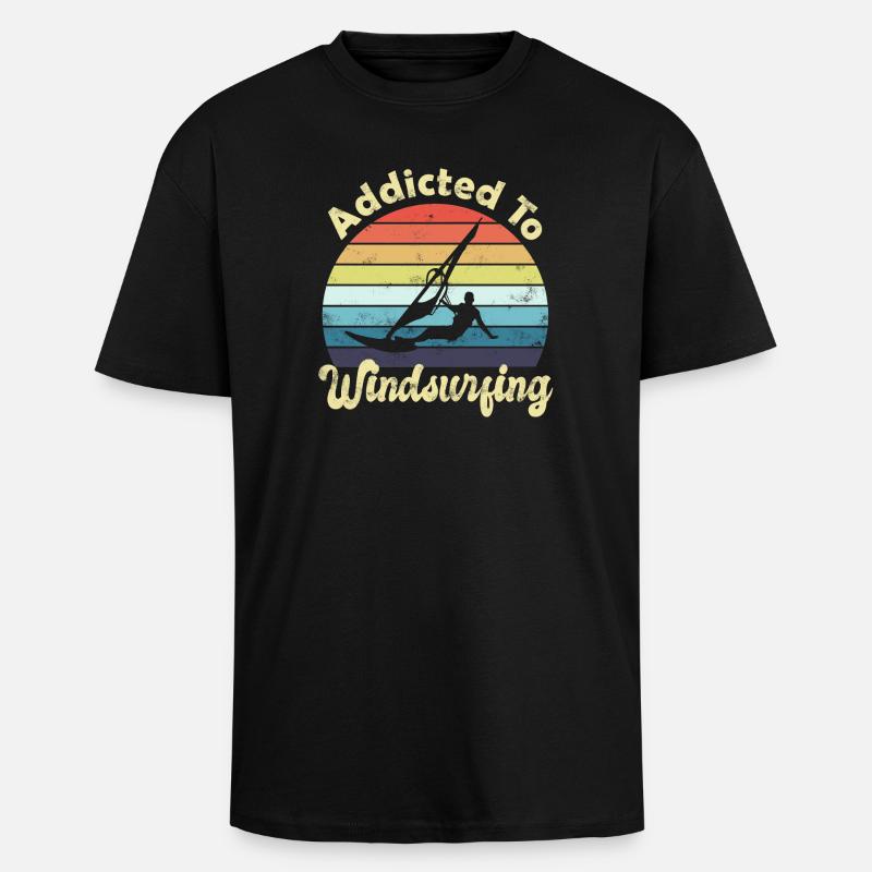 Windsurfen Windsurfer - Oversized Heavyweight Unisex T-Shirt - Schwarz