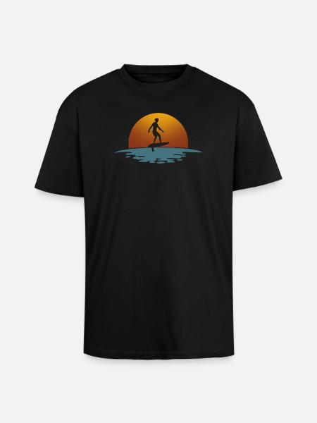 Hydroptère Surf Surf Surfer Hydroptère Surfen - T-shirt unisexe oversize épais - noir