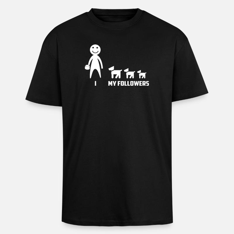 Drôles d’adeptes de chiens - T-shirt unisexe oversize épais - noir