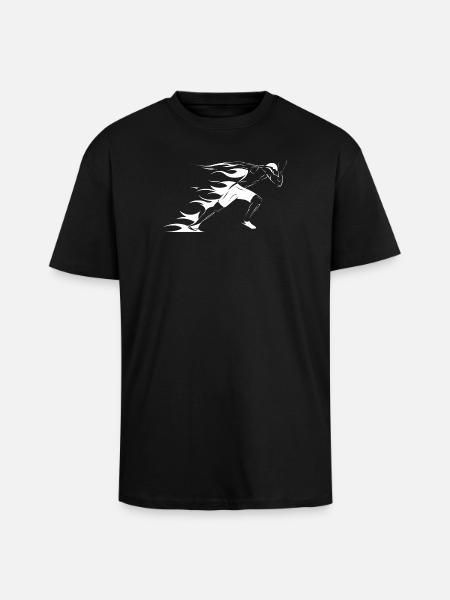 Friidrott Sport Träning Symbol Runner Grafik - Unisex oversized t-shirt i kraftig kvalitet - svart