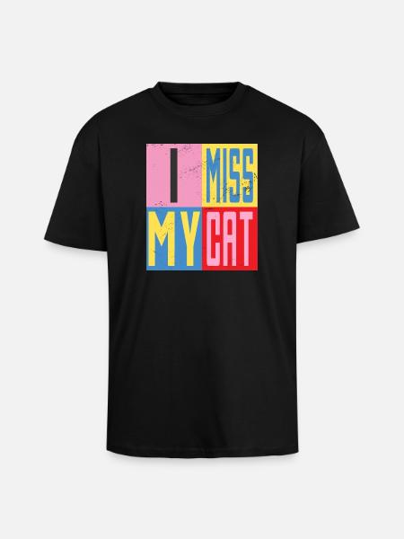 Mon chat me manque - T-shirt unisexe oversize épais - noir