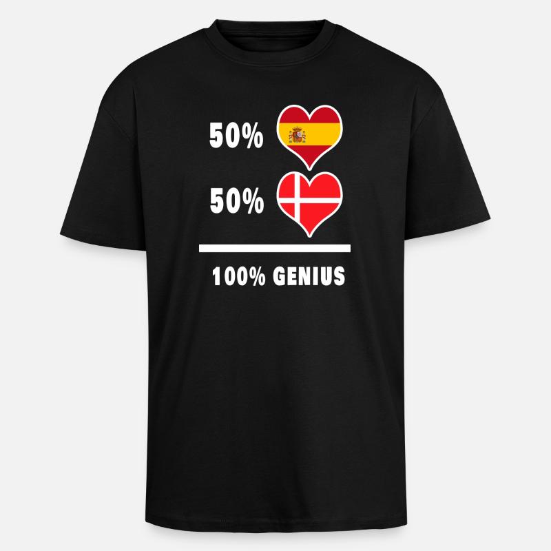 Dänemark und Spanien genial / Geschenk - Oversized Heavyweight Unisex T-Shirt - Schwarz