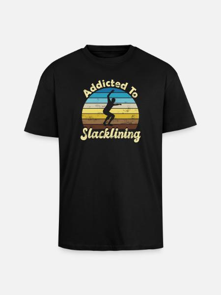 Slackline Slacken Slacklining - Unisex Oversized Heavyweight T-shirt - black