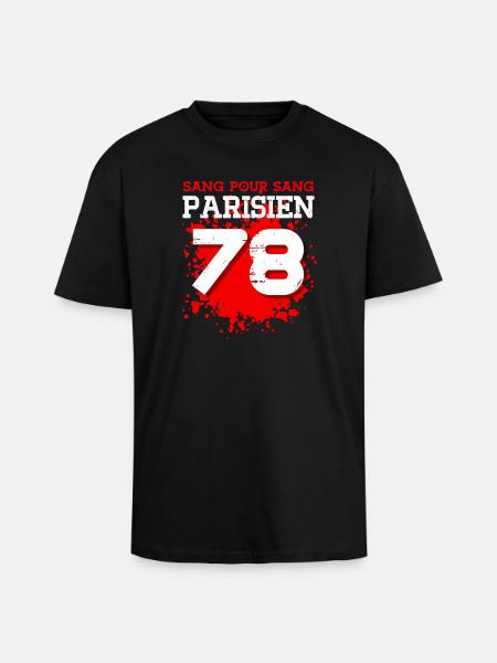 Sang Pour Sang Parisien - 78 - T-shirt unisexe oversize épais - noir