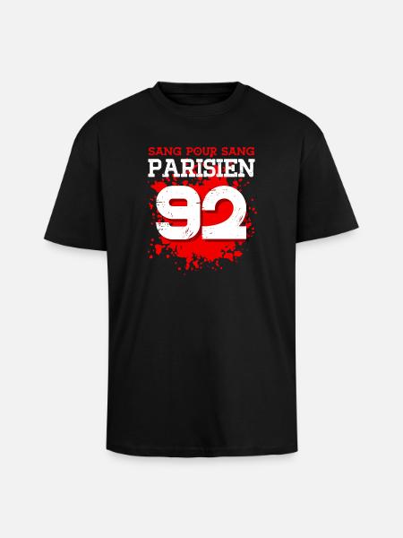 Sang Pour Sang Parisien - 92 - T-shirt unisexe oversize épais - noir