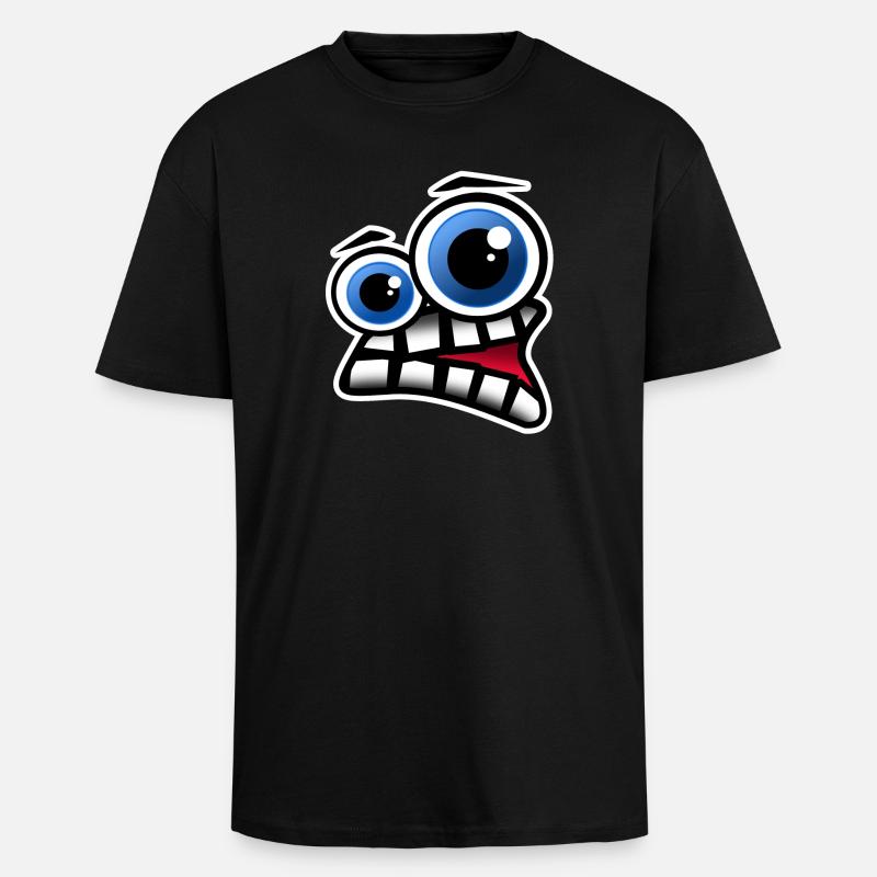 Gesicht Comic - Oversized Heavyweight Unisex T-Shirt - Schwarz