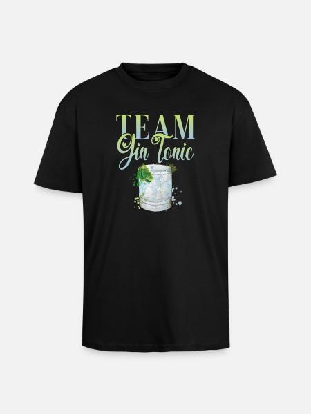 Team Gin Cocktail for Bartenders - Unisex Oversized Heavyweight T-shirt - black