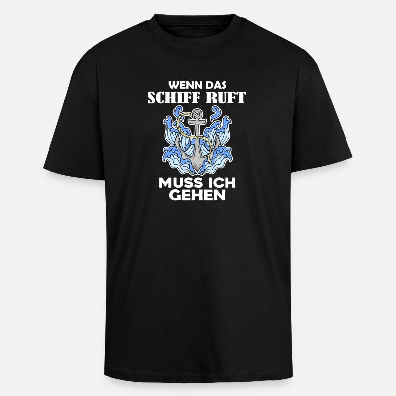 Schiff Schifffahrt - Oversized Heavyweight Unisex T-Shirt - Schwarz