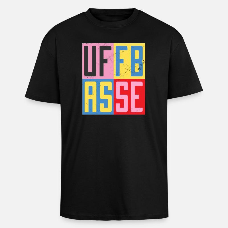 Uffbasse Design - Oversized Heavyweight Unisex T-Shirt - Schwarz