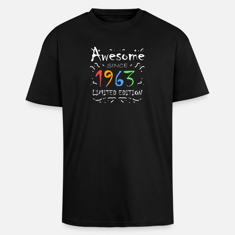 1963 - Oversized Heavyweight Unisex T-Shirt - Schwarz