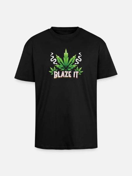 Blaze it - Oversized Heavyweight Unisex T-Shirt - Schwarz
