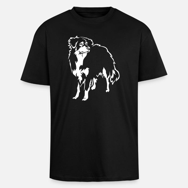 Australian Shepherd "Black Edition" - Unisex Oversized Heavyweight T-shirt - black