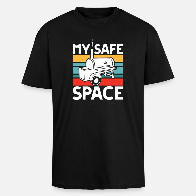 Mein Sicherer Grillplatz - Oversized Heavyweight Unisex T-Shirt - Schwarz