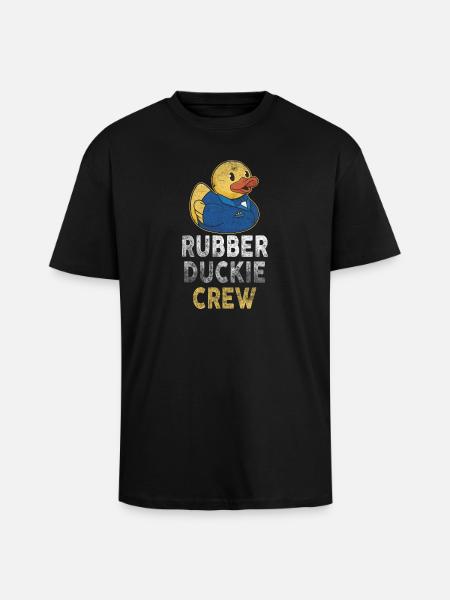 Rubber Duck Rubber Duckie Crew - Unisex Oversized Heavyweight T-shirt - black