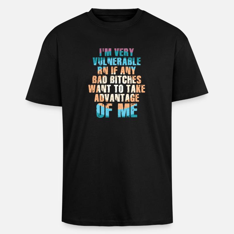 I'm Very Vulnerable RN - Unisex Oversized Heavyweight T-shirt - black