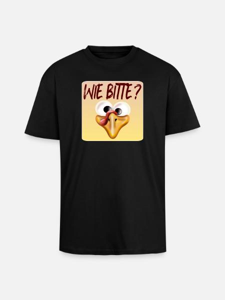 Wie bitte - Oversized Heavyweight Unisex T-Shirt - Schwarz