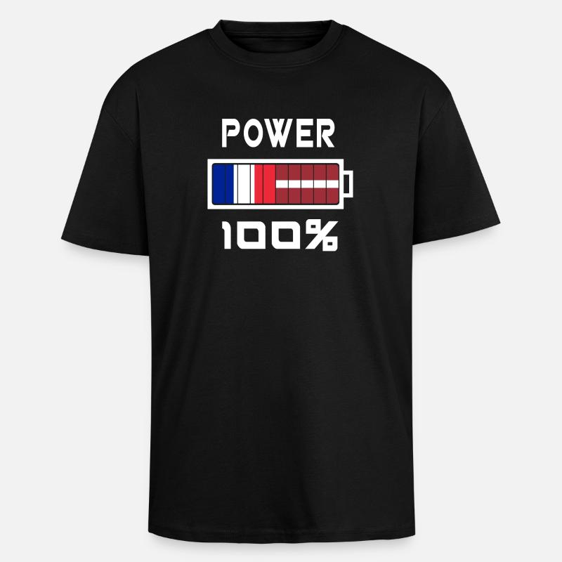 Lettland und Frankreich machen 100% - Oversized Heavyweight Unisex T-Shirt - Schwarz