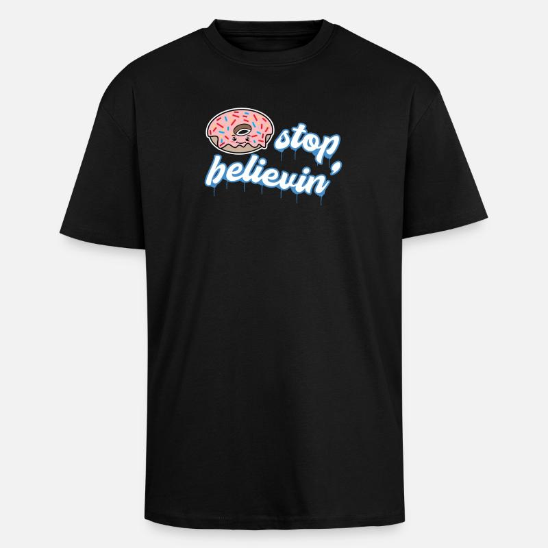 Snacking Donut Sweets Statement Dessert - Unisex Oversized Heavyweight T-shirt - black