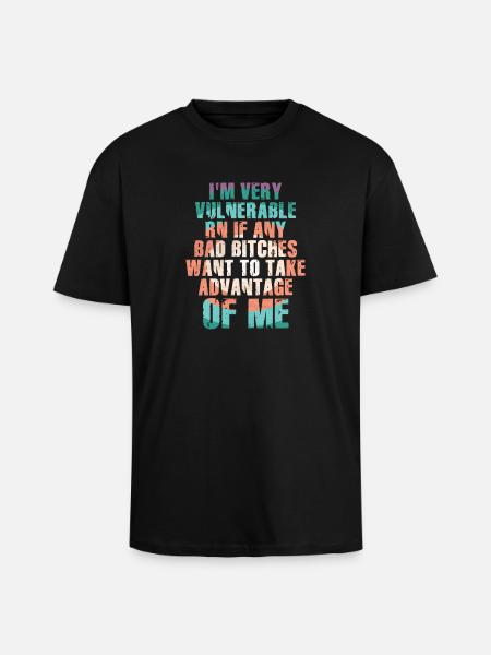 I'm Very Vulnerable RN - Oversized Heavyweight Unisex T-Shirt - Schwarz