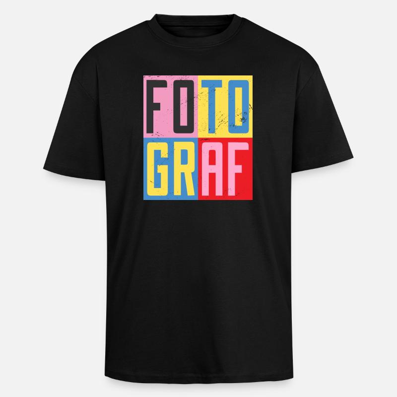 Fotograf Design - Oversized Heavyweight Unisex T-Shirt - Schwarz