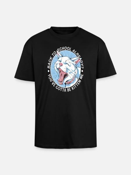 School Dog Circle Logo - Unisex Oversized Heavyweight T-shirt - black