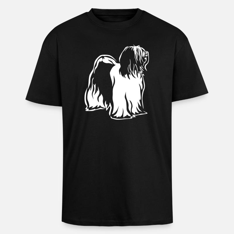 Tibet Terrier "Black Edition" - Oversized Heavyweight Unisex T-Shirt - Schwarz