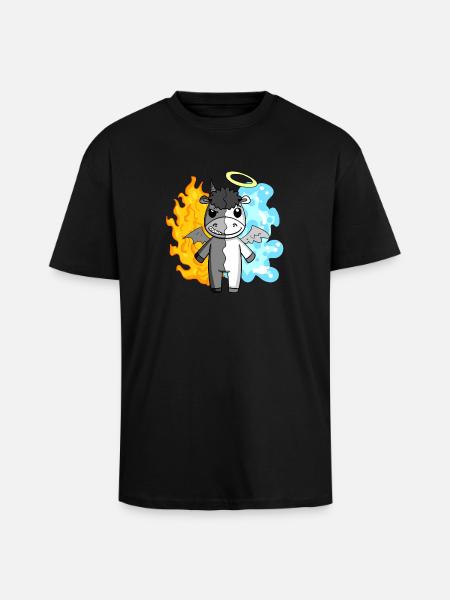 Esel - Engel und Teufel - Oversized Heavyweight Unisex T-Shirt - Schwarz
