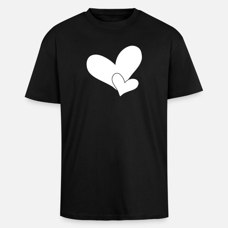 Herz Herze - Oversized Heavyweight Unisex T-Shirt - Schwarz