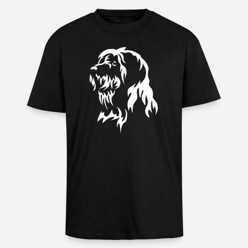 Bobtail Kopf "Black Edition" - Oversized Heavyweight Unisex T-Shirt - Schwarz