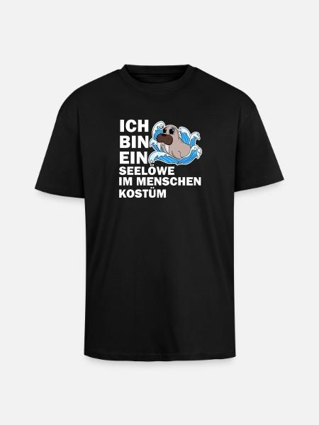 Walross - Oversized Heavyweight Unisex T-Shirt - Schwarz