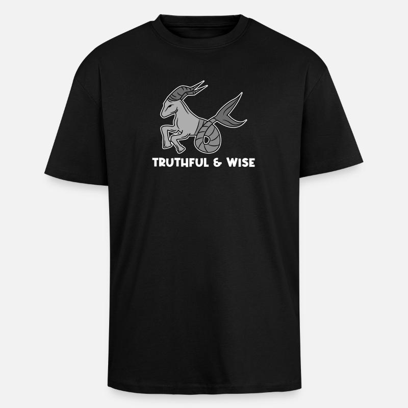 Aberglaube Steinbock Statement Horoskop Tierkreis - Oversized Heavyweight Unisex T-Shirt - Schwarz