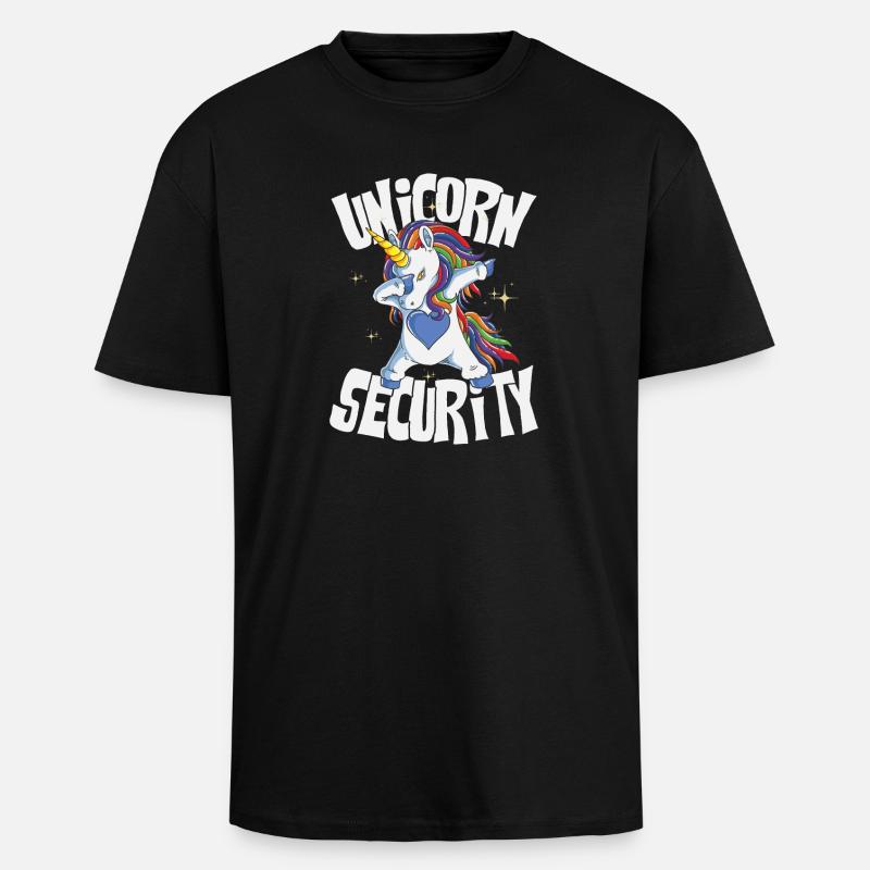 Unicorn security - Oversized Heavyweight Unisex T-Shirt - Schwarz