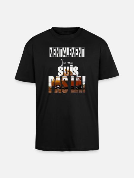 Mentalement je ne suis pas là ! - T-shirt unisexe oversize épais - noir