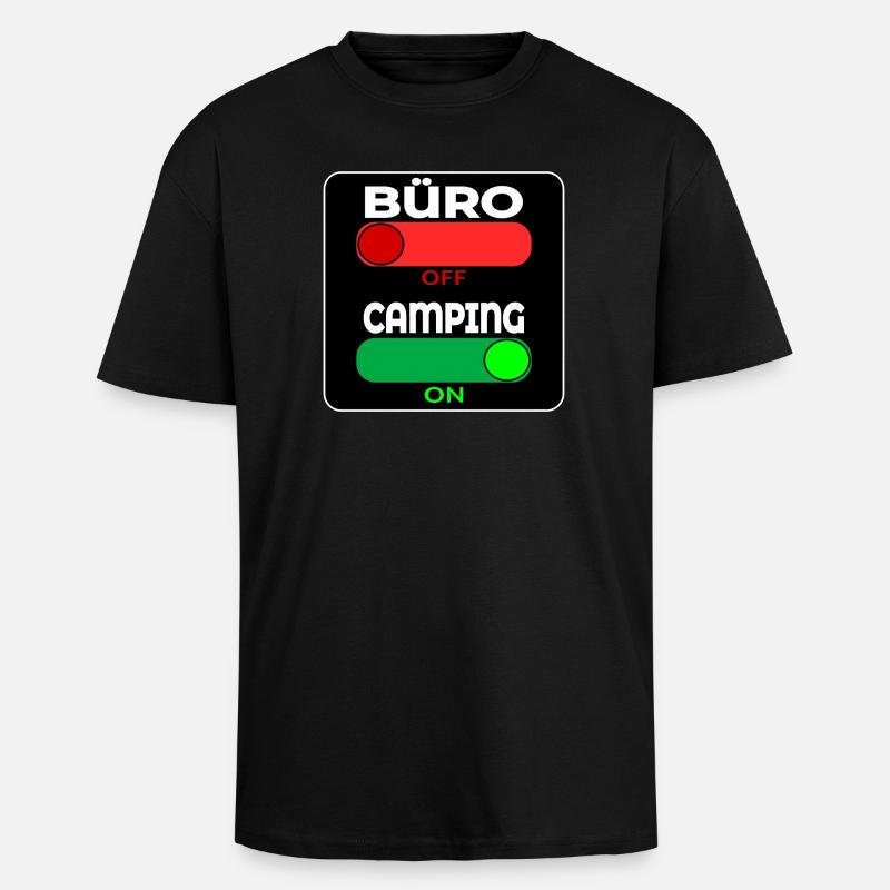 CAMPING SPRÜCHE - Oversized Heavyweight Unisex T-Shirt - Schwarz