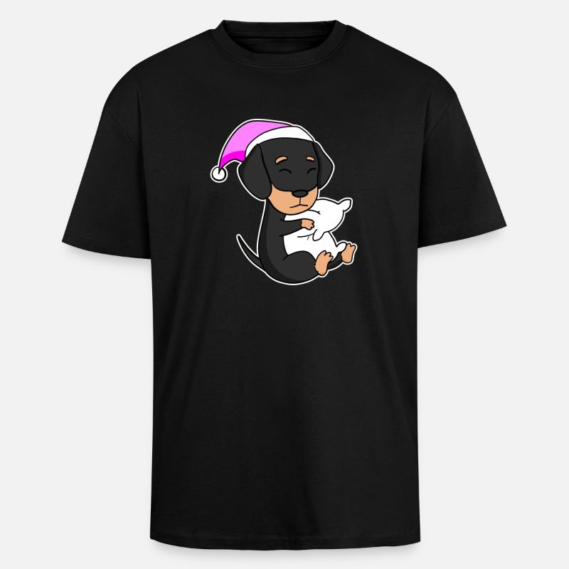 Hund Hunderasse Dackel - Oversized Heavyweight Unisex T-Shirt - Schwarz