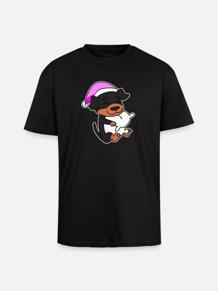 Hund Hunderasse Rottweiler - Oversized Heavyweight Unisex T-Shirt - Schwarz