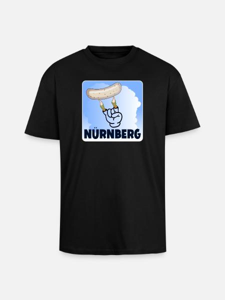 NÜRNBERG WEIßWURST - Oversized Heavyweight Unisex T-Shirt - Schwarz