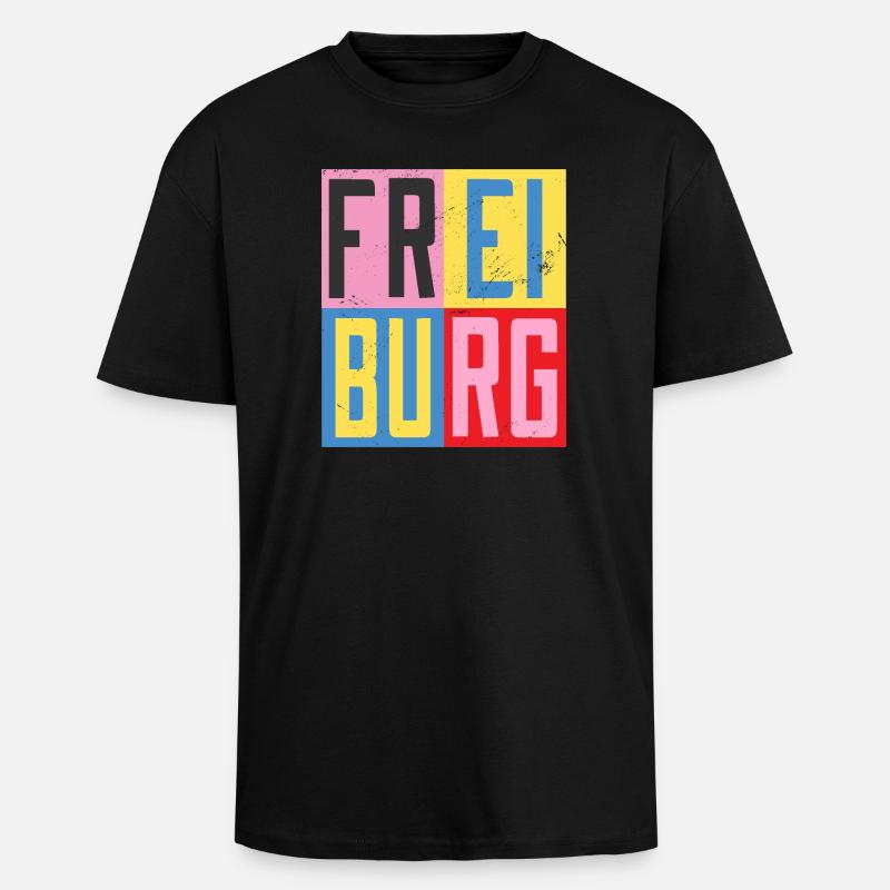 Freiburg Städte Design - Oversized Heavyweight Unisex T-Shirt - Schwarz