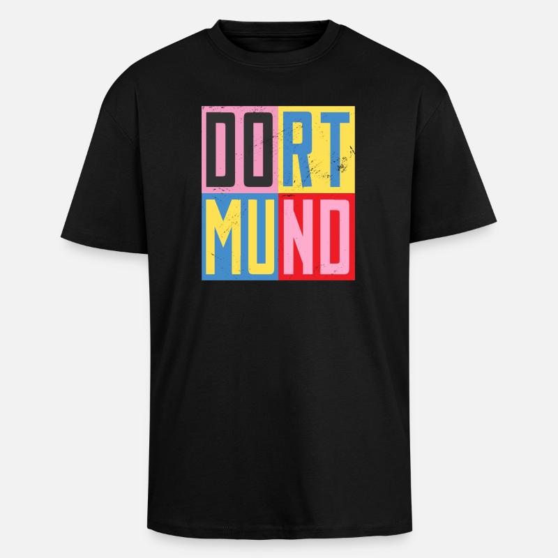 Dortmunder Städte Design - Oversized Heavyweight Unisex T-Shirt - Schwarz