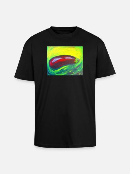 Eggplant green - Unisex Oversized Heavyweight T-shirt - black