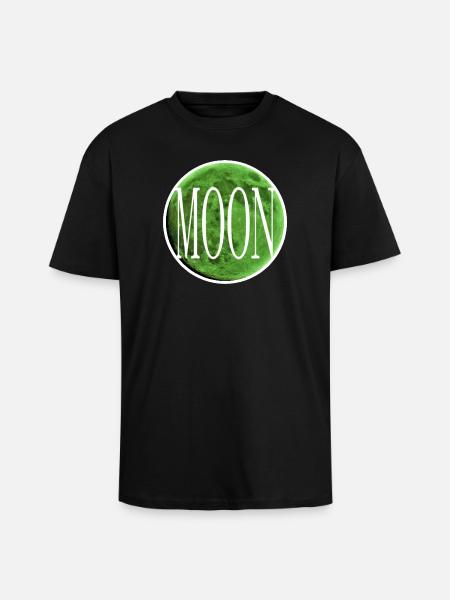 Inset - Emerald Green Moon - Unisex Oversized Heavyweight T-shirt - black