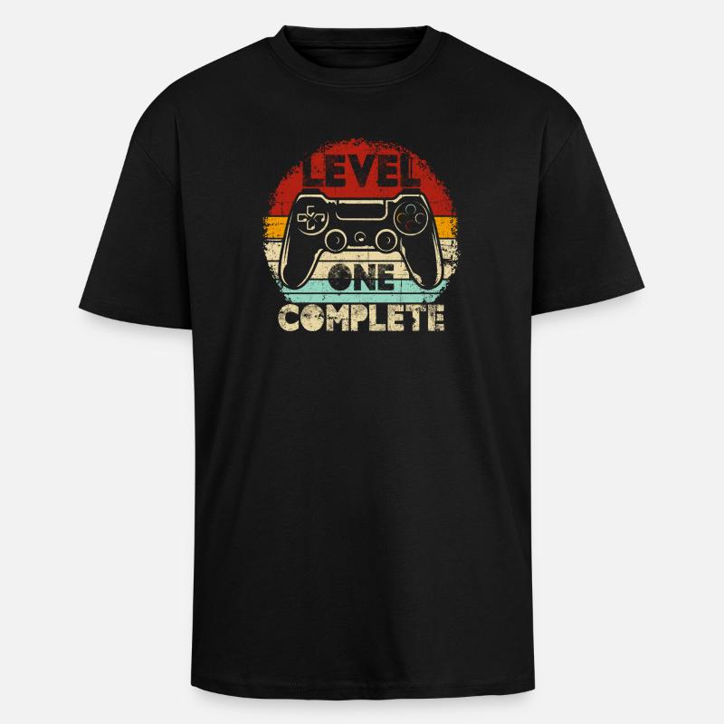 Level One Complete Retro Controller - Oversized Heavyweight Unisex T-Shirt - Schwarz