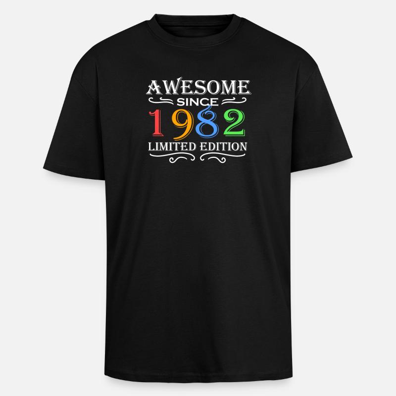 1982 - Born 1982 - Unisex Oversized Heavyweight T-shirt - black