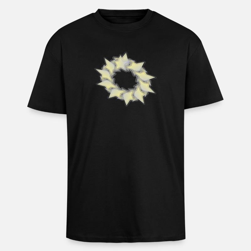 Muster Sternenkreis effect - Oversized Heavyweight Unisex T-Shirt - Schwarz