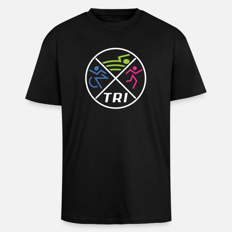 Frauen Triathlon - Oversized Heavyweight Unisex T-Shirt - Schwarz