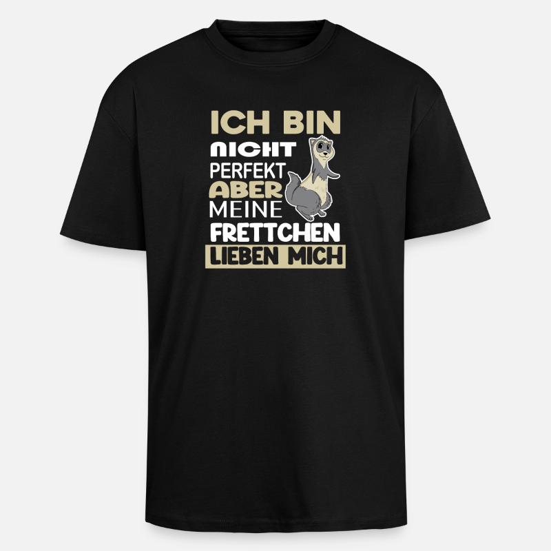 Frettchen - Oversized Heavyweight Unisex T-Shirt - Schwarz