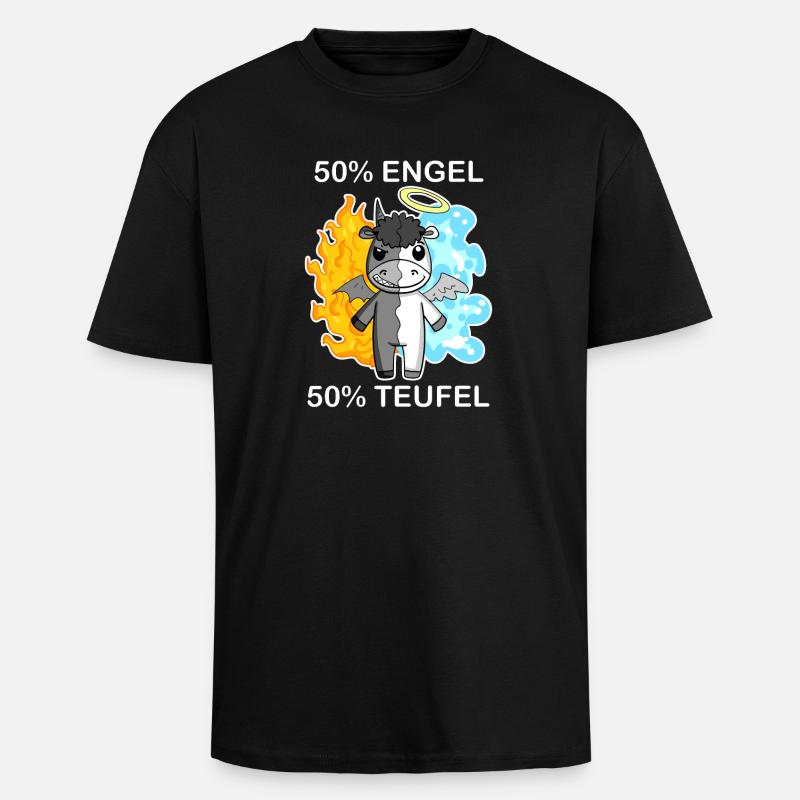 Esel - Engel und Teufel - Oversized Heavyweight Unisex T-Shirt - Schwarz